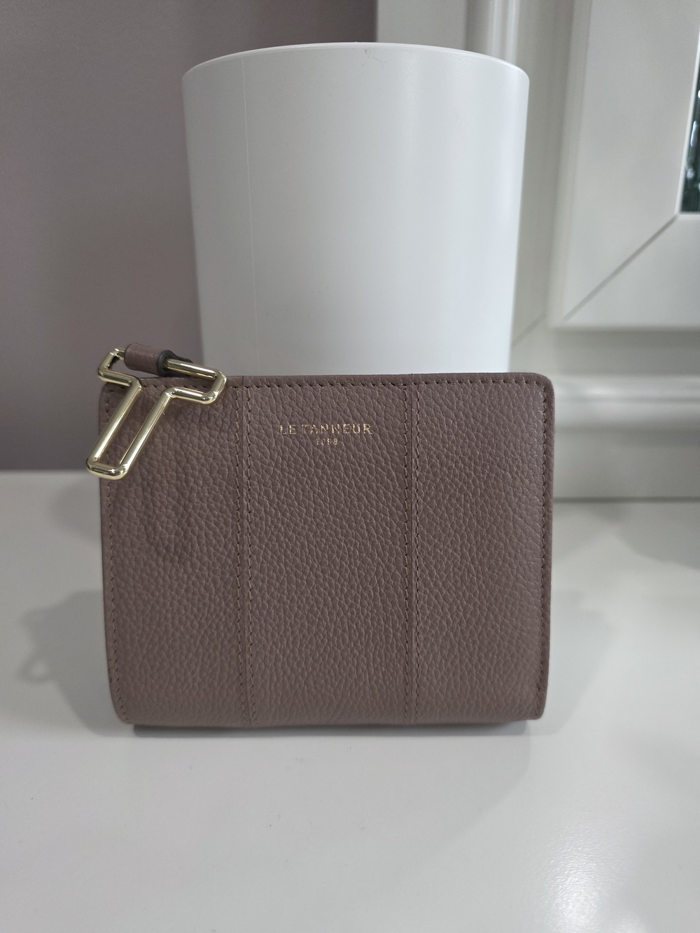 Le Tanneur Small Juliette Grained Leather Wallet - Pharma Gray - Picture 2 of 12